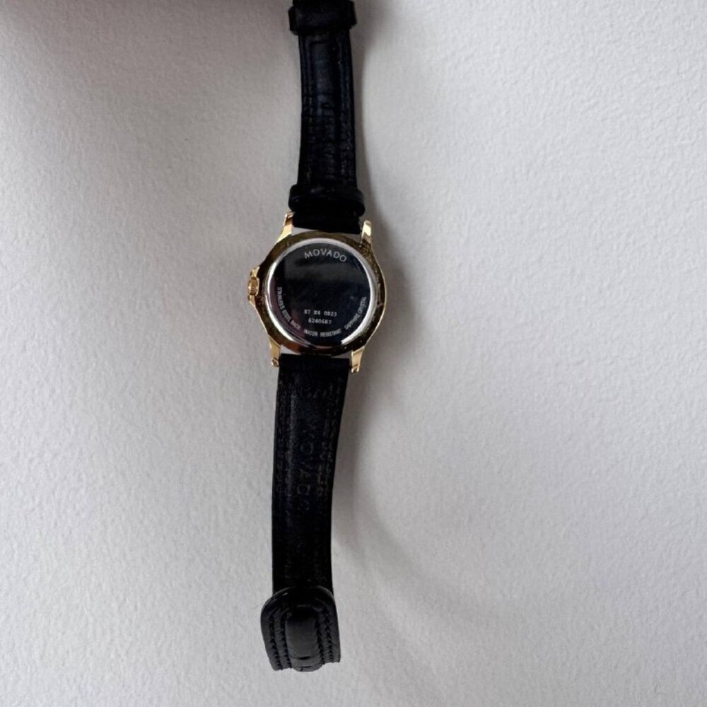 MOVADO Authentic Vintage Women’s Classic Museum Watch in Black/Gold & BRAND NEW - Picture 7 of 9